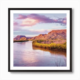 Warm River Sunset Art Print