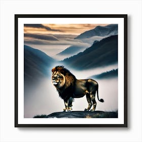 Lion In The Mountains Art Print