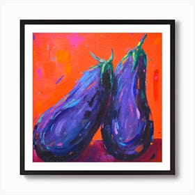 Aubergines Square Art Print