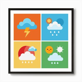 Weather Icons Set 10 Art Print