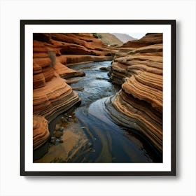 Firefly Erosion, Curves, Water, Natural, Landscape, Geology, Smooth, Texture, Flow, Exposure, River, (9) Art Print