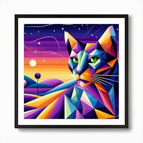 Buttercup Low Poly Cat Art Print