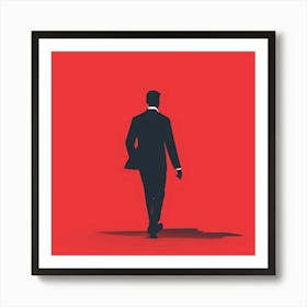 Silhouette Of A Man Walking Art Print