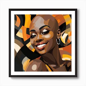 Maraclemente Abstract Black Bald Woman Smiling Beautiful Hand D C6af08d4 A6dc 41aa 9683 83eabda0e3e5 Art Print