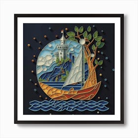 Sailboat In The Sky Art Print