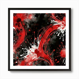 Abstract Black And Red Painting Poster