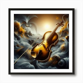 Violin In The Clouds 1 Art Print