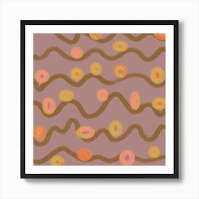 Waves, donuts and circles 2 Art Print