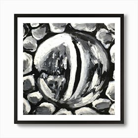 Eye of the Snack Black and White Art Print