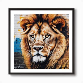 Lion wall mural Art Print