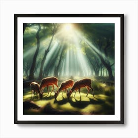 Deer In The Forest Art Print