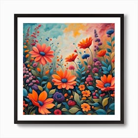 Flowers In The Garden Art Print