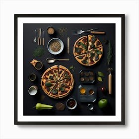 Pizza Props Knolling Layout (92) Art Print