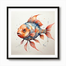 Fish Watercolor Painting 1 Art Print