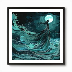 Mermaid In The Sea Art Print