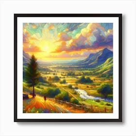 Sunset In The Valley Art Print