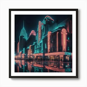 New York City At Night 1 Art Print