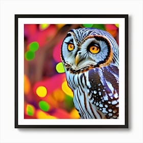 Colorful Owl 39 Art Print