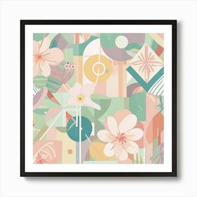 Abstract Floral Pattern 1 Art Print