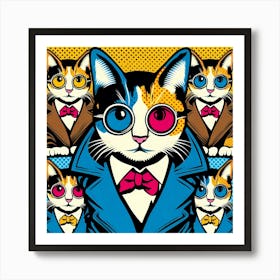 Cats In Suits Art Print