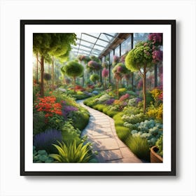 Garden In A Greenhouse art print Art Print