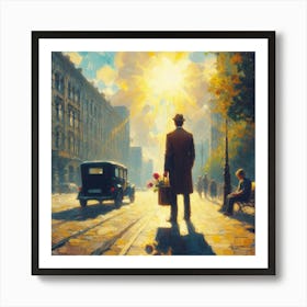 Man Walking Down The Street Art Print