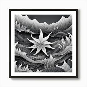 Black And White Wave Art Print