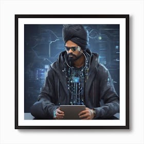 Indian AI Coder 2 Art Print