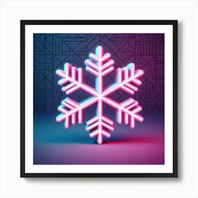 Neon Snowflake Art Print