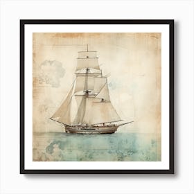 Vintage Sailboat 7 Art Print