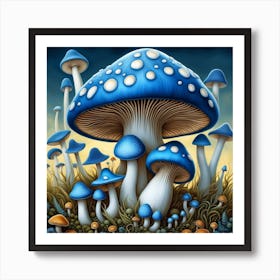 Garden Shrooms I Art Print