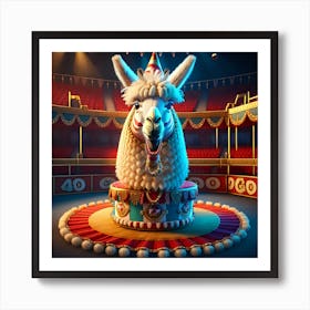 Ringmaster Big Top Circus Llama Art Print