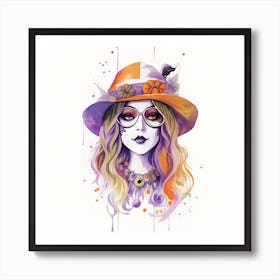 Hippie Halloween Retro Halloween Funny Halloween Gifts Art Print