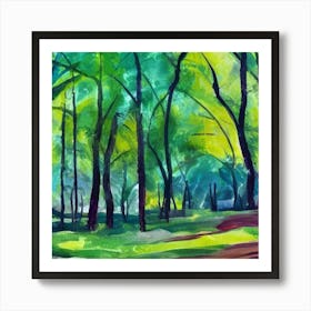 Green Trees In Botanic Park Adeline Yeo Art Print