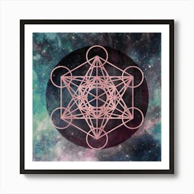 Metatron - Watercolor Boho Rose Gold Magick Art Print