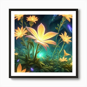 Flowers In The Night Art Print