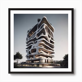 Futuristic Apartment Building Art Print