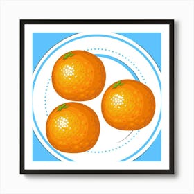 Oranges On A Plate Art Print