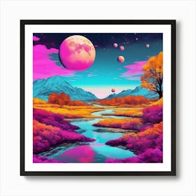 Psychedelic Landscape Art Print