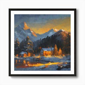 Village in the mountains Art Print
