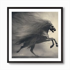 Horse In The Wind Art Print