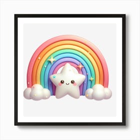 Rainbow And Star 1 Art Print