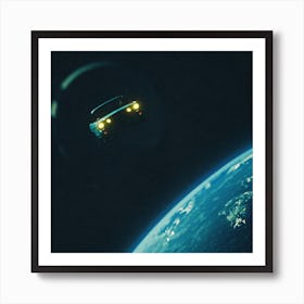 Road Trip In Space Square Art Print