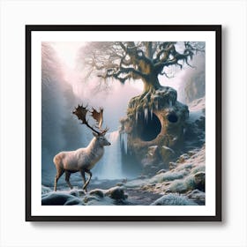 Deer In The Forest 43 Art Print