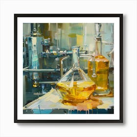 Oil Refining - Chemistry Oil Painting Art Print