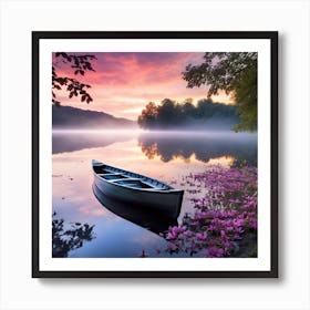 Canoe On The Lake Art Print