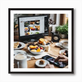 Man At A Table With Food Art Print