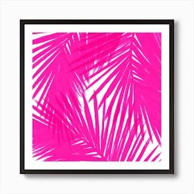 Pink Palms Square Art Print