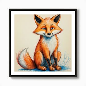 Fox Drawing 3 Art Print