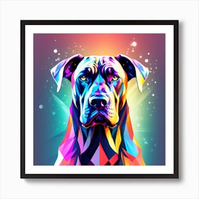 Doberman, colorful dog illustration, dog portrait, animal illustration, digital art, pet art, dog artwork, dog drawing, dog painting, dog wallpaper, dog background, dog lover gift, dog décor, dog poster, dog print, pet, dog, vector art, dog art, dog abstract art, abstract art Art Print